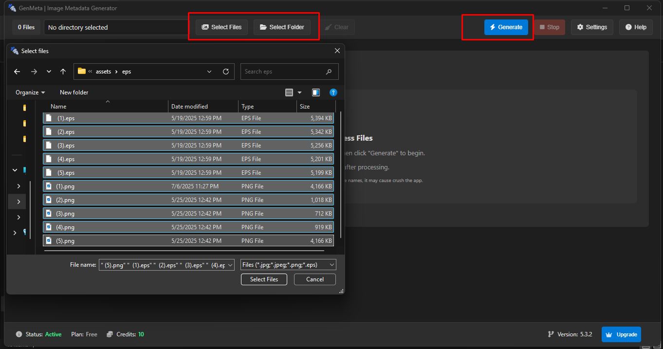 Step 04: Select Your Image Files